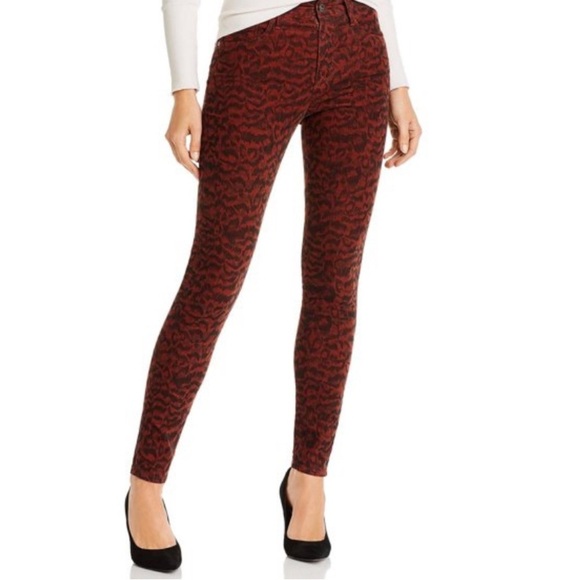 AG Adriano Goldschmied Farrah High Rise Skinny Ankle Leopard Print Corduroy Jean - Picture 7 of 17
